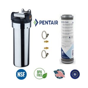 ΚΑΤΩ ΠΑΓΓΟΥ INOX ΜΟΝΗ ΣΥΣΚΕΥΗ ΦΙΛΤΡΩΝ ΜΕ ΦΙΛΤΡΟ PENTAIR FO PLUS 0,5m